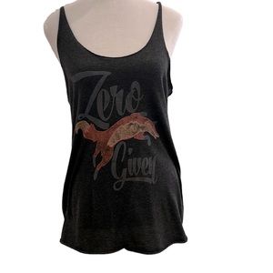 “Zero Fox Given” inspirational workout tank | large